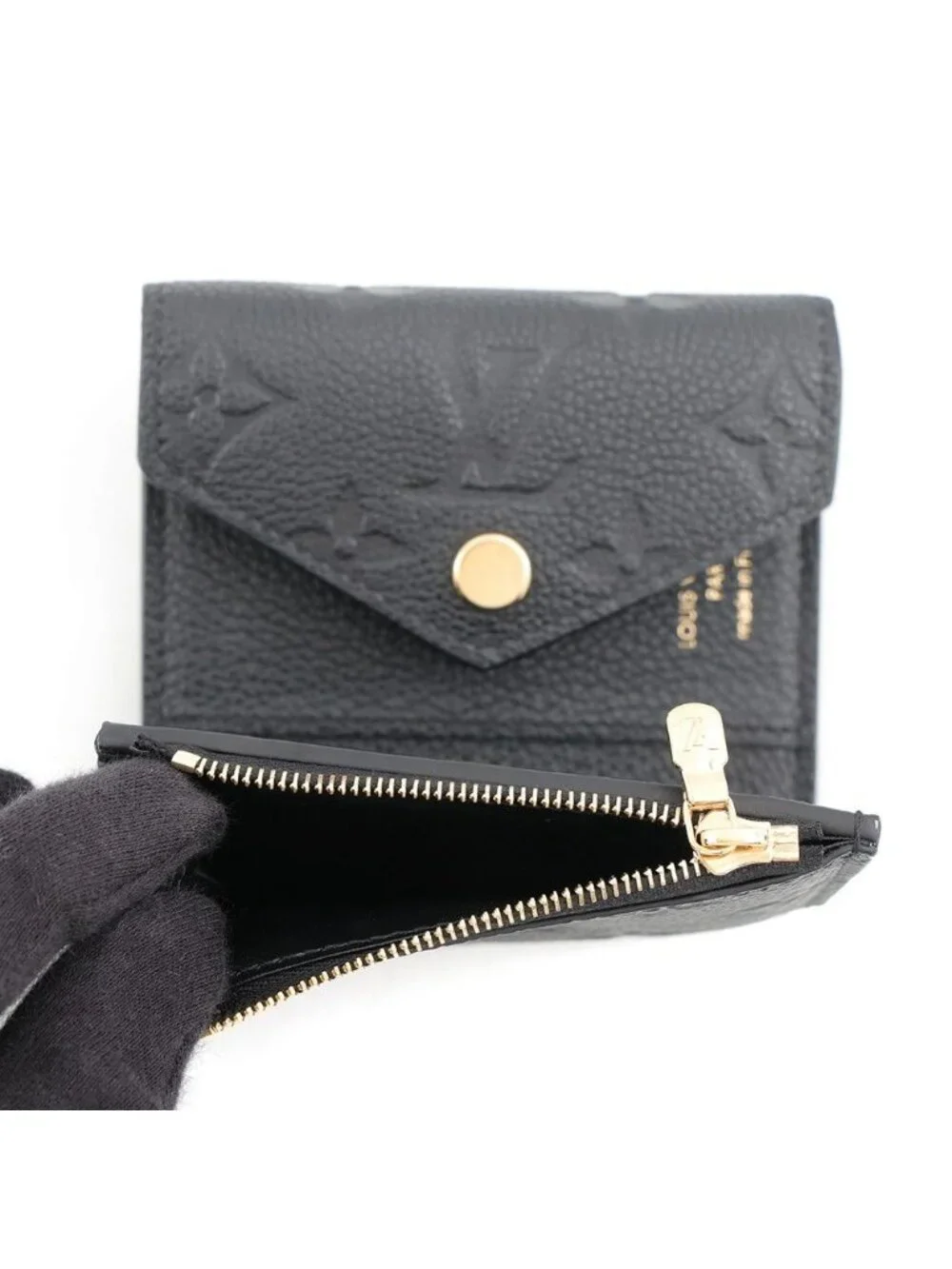 Louis Vuitton Trifold Wallet Monogram Empreinte Portefeuille Zoe Black